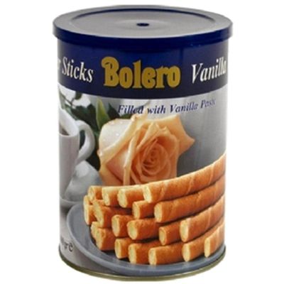 Bolero Chocolate TIN Wafer Sticks Vanilla, 400g