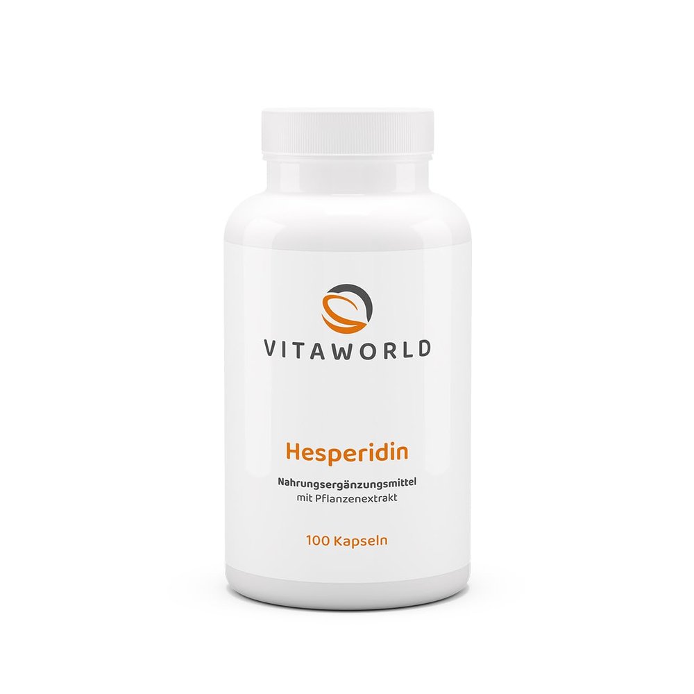 Pack of 3 Vita World Hesperidin 3 x 100 Capsules Vegan 100% Natural Hesperidin Made in Germany with Analysis Certificate