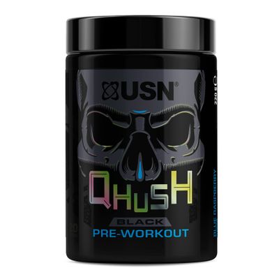 Qhush Black Blue Raspberry Pre Workout 220G: Explosive Energy Drink PowderHigh Caffeine Energy Supplement With Vitamin B6 Complex For Focus And Performance