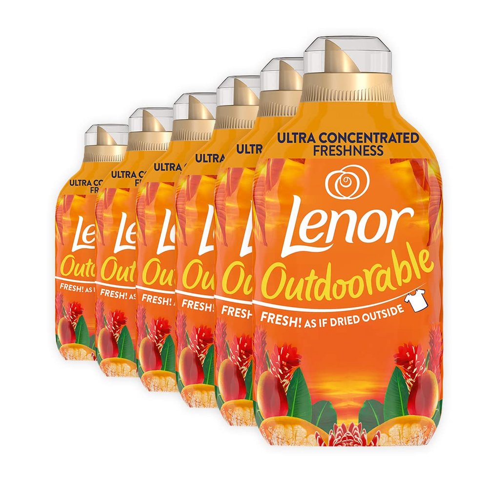 Lenor Outdoorable Fabric Conditioner, 210 Washes, 2.94L (490 ml x 6), Tropical Sunset, Ultra Concentrated, Outside Freshness Even When Drying Inside