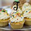 Initial J Cupcake Toppers Wedding Letter Monogram Name For Wedding Engagement Party Decor Country Reusable Branches Leaf Personalized Any 26Letters Bridal Shower Gifts 6PCS view 2