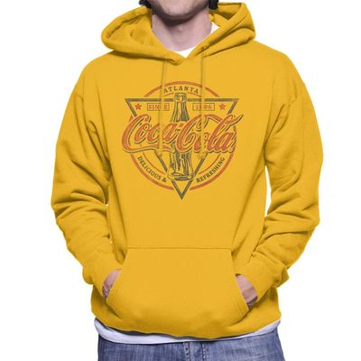 All+Every Coca Cola Delicious and Refreshing Men's Hooded Sweatshirt Gold