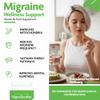 Migraine Relief Feverfew + Ginger + Vitamin B2 Riboflavin 400mg per Capsule - Migrasoothe + Herbs NHS Recommended Ingredients UK Made Stress, Headaches Tremors & Energy Vegan. Vitamin B2 400 [60] view 2