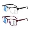SIKAITE 2 Pack Unisex Rectangular Progressive Multifocal Computer Reading Glasses Blue Light Blocking Readers Eyeglasses for Men Women (grey and burgundy, 1.5, multiplier_x) view 1