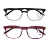SIKAITE 2 Pack Unisex Rectangular Progressive Multifocal Computer Reading Glasses Blue Light Blocking Readers Eyeglasses for Men Women (grey and burgundy, 1.5, multiplier_x) view 2