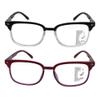 SIKAITE 2 Pack Unisex Rectangular Progressive Multifocal Computer Reading Glasses Blue Light Blocking Readers Eyeglasses for Men Women (grey and burgundy, 1.5, multiplier_x) view 3
