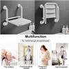 Wall Mounted Shower Seat, Folding Bathroom Stool, Folding Shower Seat Wall, Folding Shower Chair With Armrest 2 In 1 Multifunctional Foldable Bathroom Shower Bench For Elderly, Disabled, Pregnant Woma view 2