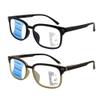 SIKAITE 2 Pack Unisex Rectangular Progressive Multifocal Computer Reading Glasses Blue Light Blocking Readers Eyeglasses for Men Women (black and brown, 3.5, multiplier_x) view 1