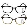 SIKAITE 2 Pack Unisex Rectangular Progressive Multifocal Computer Reading Glasses Blue Light Blocking Readers Eyeglasses for Men Women (black and brown, 3.5, multiplier_x) view 3