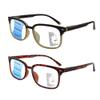 SIKAITE 2 Pack Unisex Rectangular Progressive Multifocal Computer Reading Glasses Blue Light Blocking Readers Eyeglasses for Men Women (brown and leopard, 2.0, multiplier_x) view 1