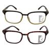 SIKAITE 2 Pack Unisex Rectangular Progressive Multifocal Computer Reading Glasses Blue Light Blocking Readers Eyeglasses for Men Women (brown and leopard, 2.0, multiplier_x) view 3