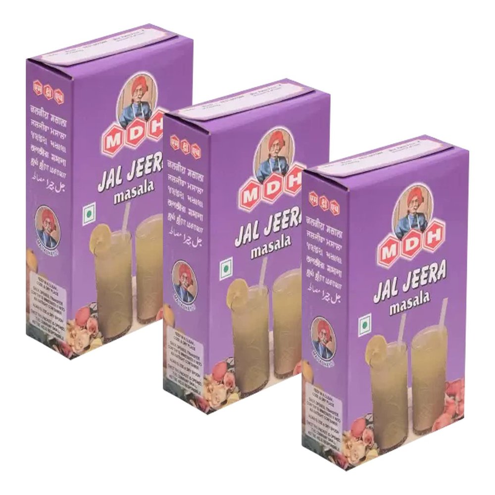 MDH Jal Jeera Masala 100g(Pack of 3) - Makes A Refreshing And Rejuvenating Drink - Served As A Welcome Drink During The Summer - A Low-Calorie Alternative To A High-Calorie Aerated Beverage