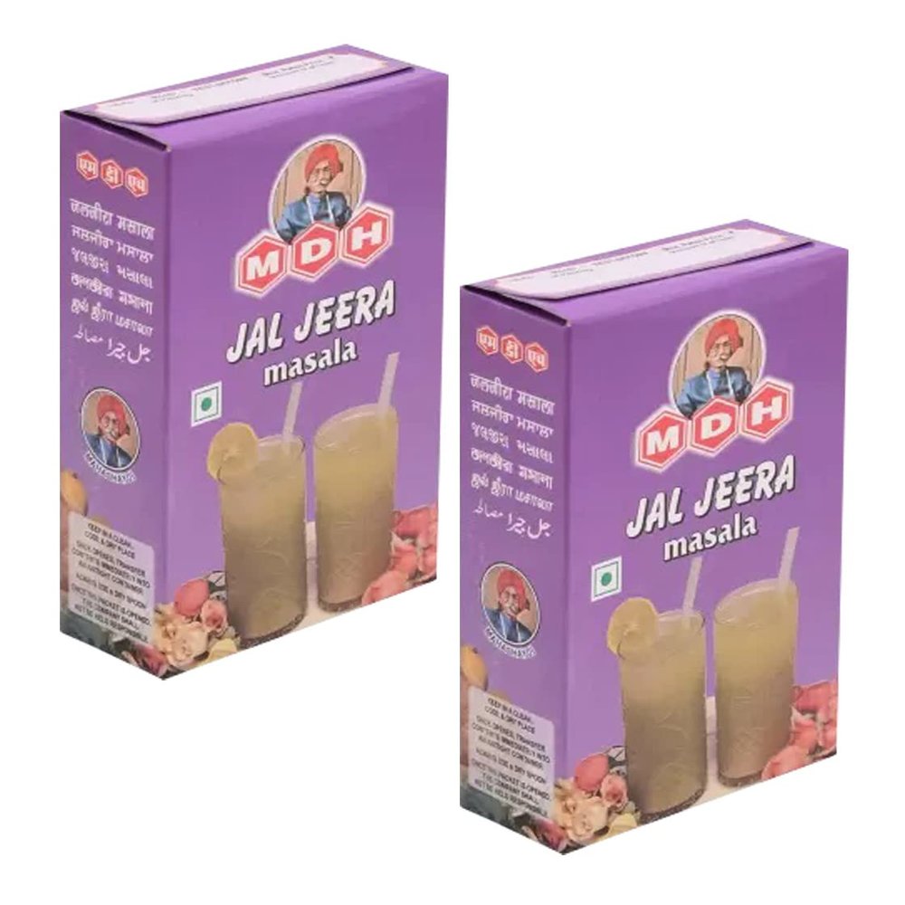 MDH Jal Jeera Masala 100g(Pack of 2) - Makes A Refreshing And Rejuvenating Drink - Served As A Welcome Drink During The Summer - A Low-Calorie Alternative To A High-Calorie Aerated Beverage