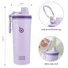 BOTTLE BOTTLE Stainless Steel Protein Shaker Bottle with Handle for Men and Women 770ml(26oz) Insulated Metal Gym Water Bottles for Protein Powder(purple) view 3