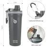 BOTTLE BOTTLE Stainless Steel Protein Shaker Bottle with Handle for Men and Women 770ml(26oz) Insulated Metal Gym Water Bottles for Protein Powder(gray) view 3