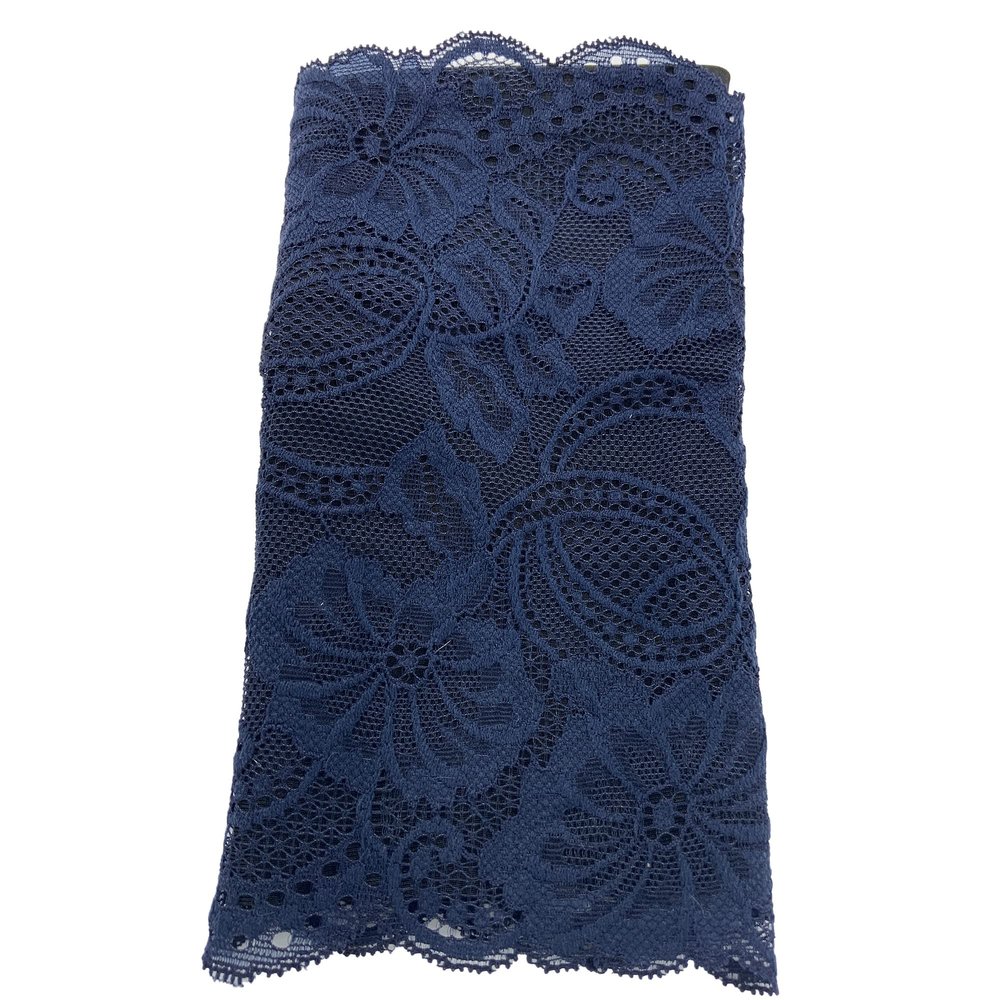 LINED' LACE PICC Line Sleeve Cover for Cancer Chemo, Diabetes Freestyle Libre, Lymes Disease (LINED 7" NAVY)