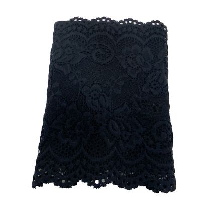 'LINED' LACE PICC Line Sleeve Cover for Cancer Chemo, Diabetes Freestyle Libre, Lymes Disease (LINED 6" BLACK)