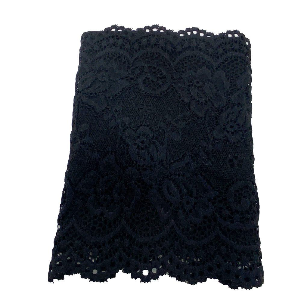 'LINED' LACE PICC Line Sleeve Cover for Cancer Chemo, Diabetes Freestyle Libre, Lymes Disease (LINED 6" BLACK)