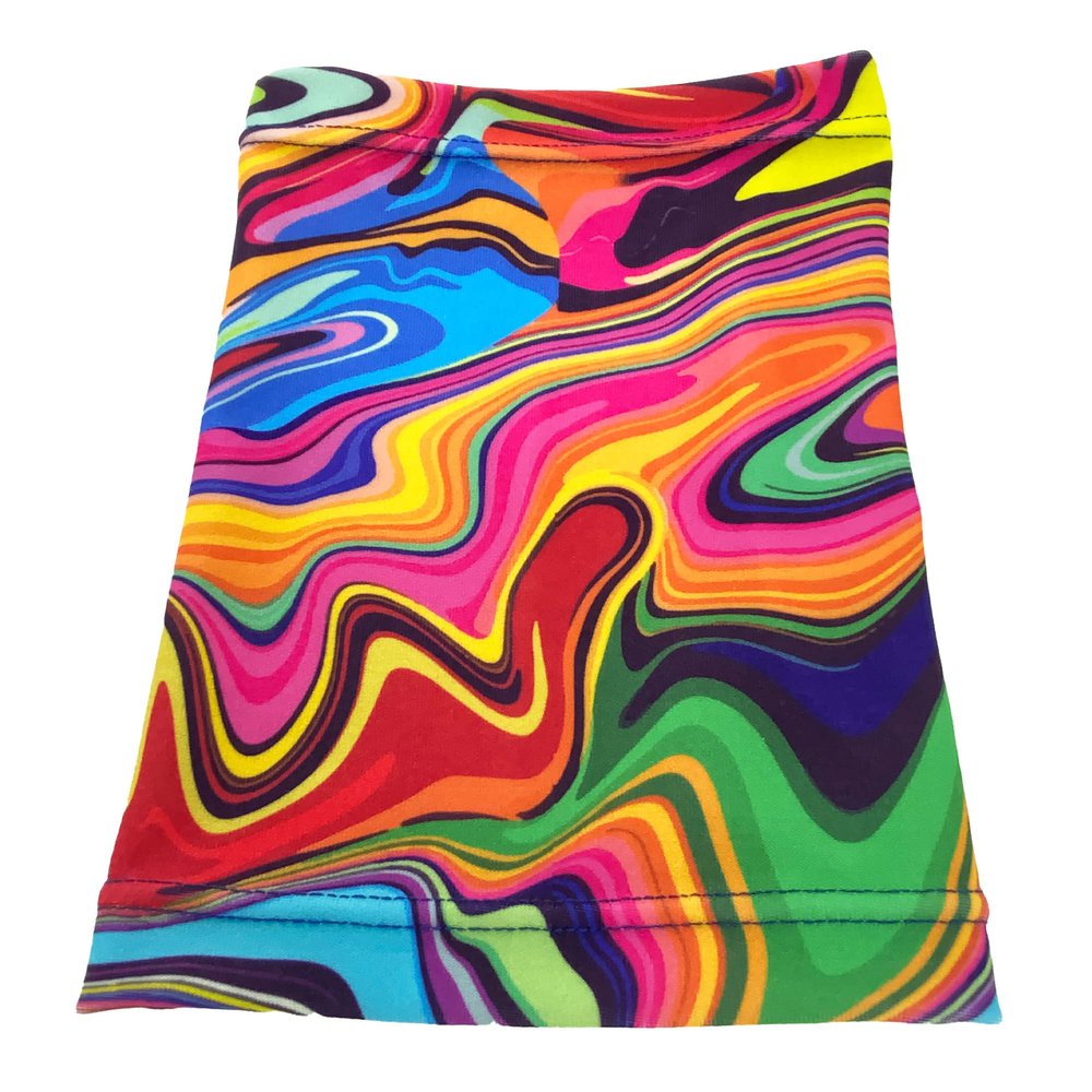 7.5" - 8" Long approx Short Picc Line Arm SLEEVE Cover for Chemo, Diabetes Freestyle Libre, Lymes Disease (PSYCHEDELIC)
