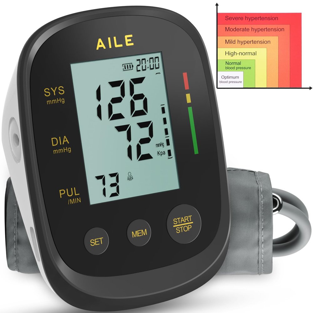 AILE Blood Pressure Monitor CE Approved UK BP Machine Accurate Reliable Home Blood Pressure Monitors: Upper Arm Blood Pressure Machine - Medical Blood Pressure Large Cuff 8.7-16.5, 2 * 99 Memory