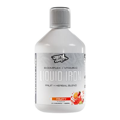 Gene Blast Liquid Iron | with Vitamin C & B-Complex | Vegan Supplement with Fruit Extracts | 500ml