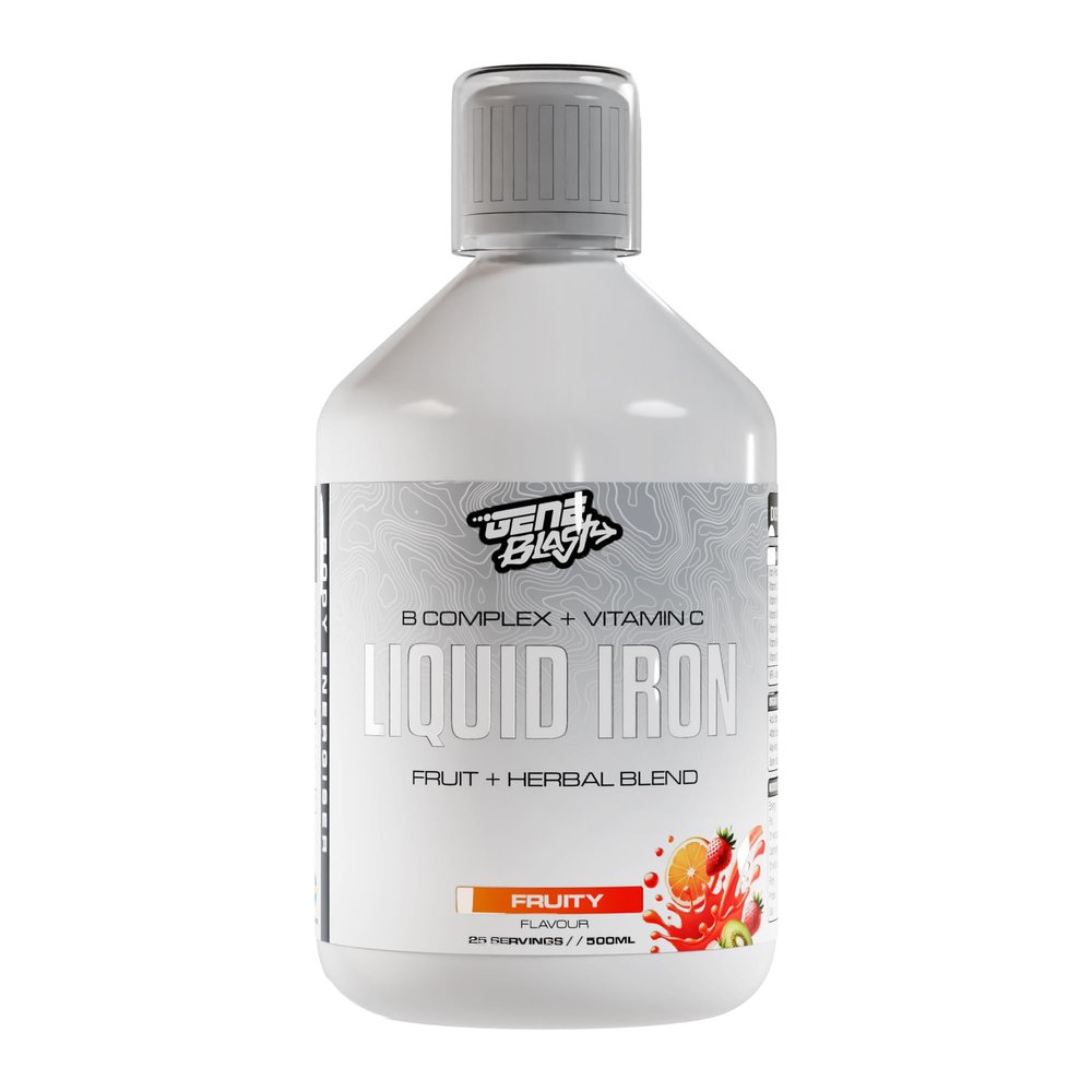 Gene Blast Liquid Iron | with Vitamin C & B-Complex | Vegan Supplement with Fruit Extracts | 500ml