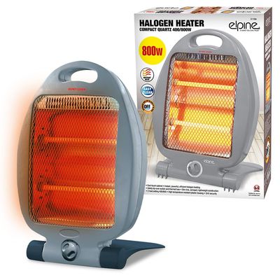 800W Halogen Heater - Instant Heat With Two Settings | Ideal For Winter - Home, Office, Living Room, Caravan, Garages | 2 Bars Quartz - Compact, Silent, Energy Saving, Durable & Long Lasting