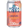 AQUA Libra Sparkling Sugar-Free Fruit Water, No Calories, Blood Orange and Mango, 330ml, Pack of 10 Cans, 330ml (Pack of 10) view 1