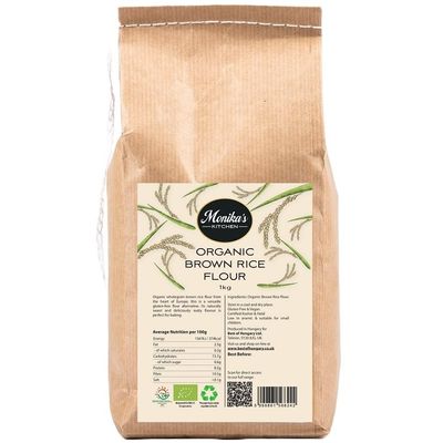 Organic Brown Rice Flour 1kg - GMO & Gluten Free Wholegrain Rice Flour from Europe