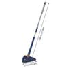 360 Rotatable Adjustable Cleaning Mop, Telescopic Triangular Mop, Multifunctional Spin Mop with Automatic Water Squeezing Function for Floor Ceiling Window Wall Car Cleaning (Blue Mop+2PCS Mop Cloth) view 2