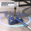 360 Rotatable Adjustable Cleaning Mop, Telescopic Triangular Mop, Multifunctional Spin Mop with Automatic Water Squeezing Function for Floor Ceiling Window Wall Car Cleaning (Blue Mop+2PCS Mop Cloth) view 3