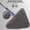 360 Rotatable Adjustable Cleaning Mop, Telescopic Triangular Mop, Multifunctional Spin Mop with Automatic Water Squeezing Function for Floor Ceiling Window Wall Car Cleaning (Blue Mop+2PCS Mop Cloth) view 4