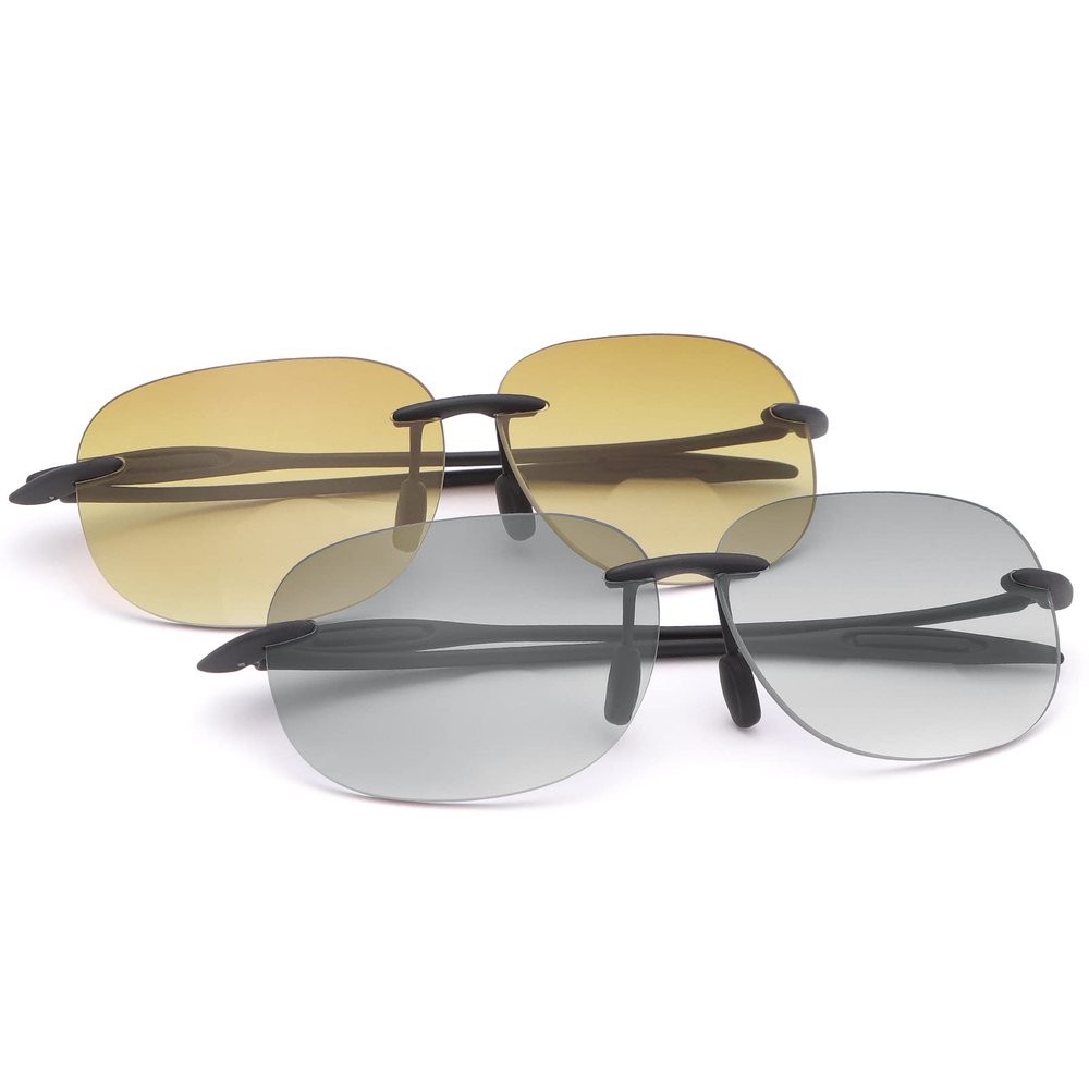 2 Pairs Rimless Bifocal Reading Sunglasses UV400 Protection Sports Outdoor Unisex Sun Readers Blue Light Blocking Glasses for Men Women Driving Safety Eyeglasses Tinted Lens Shades Anti Glare Eyewear