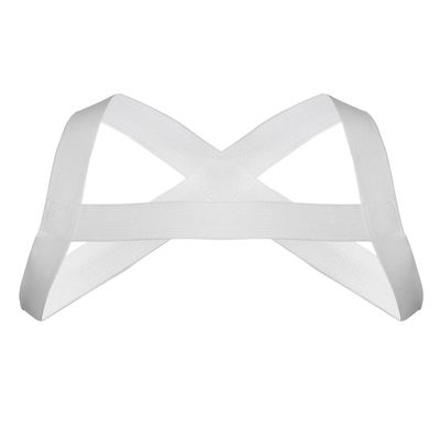 Agoky Men's Nylon Stretchy Shoulder Support Brace Body Chest Harness Costumes Muscle Tank Top White A One Size