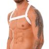 Agoky Men's Nylon Stretchy Shoulder Support Brace Body Chest Harness Costumes Muscle Tank Top White A One Size view 3