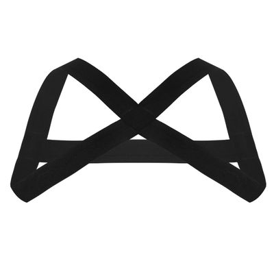 Agoky Men's Nylon Stretchy Shoulder Support Brace Body Chest Harness Costumes Muscle Tank Top Black A One Size