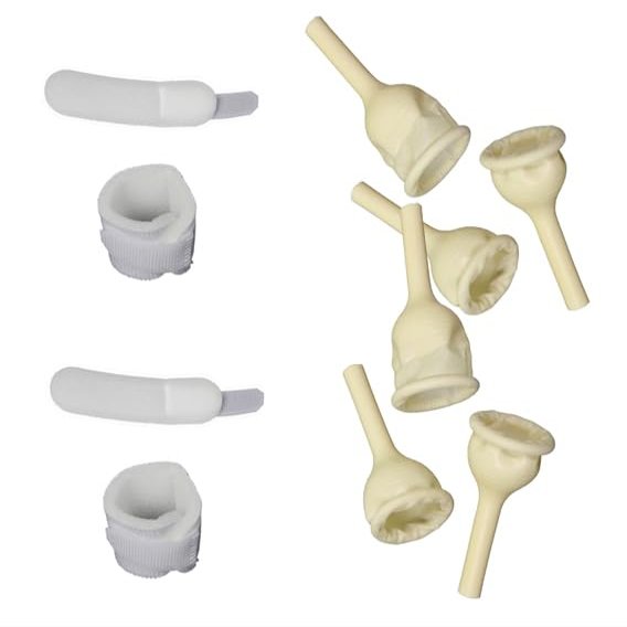 50 Rubber Urinal Bag Male External Catheter Single use 50 Count Comes with a Foam Strip for Tightening 2 Count (Medium 25 mm 1 Inch)