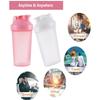 GAISHION Shaker Bottle Protein Shakes and 16-Ounce/400ML Shaker Bottle with Whisk Balls,Free of BPA plastic (White+Pink(2PCS)) view 4
