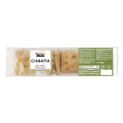 Menissez Ciabatta Bread 250g  Soft & Crusty Artisan Style Loaf, Perfect for Sandwiches & Toast  1 Case