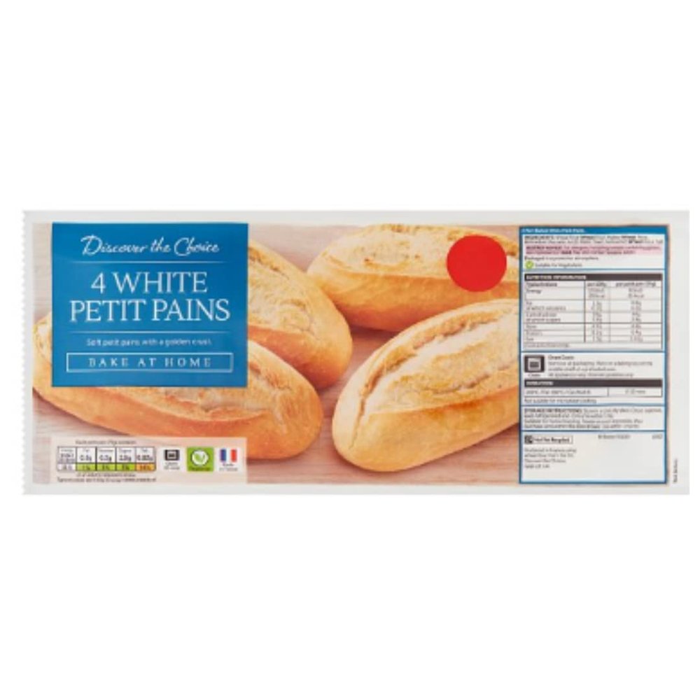 Discover the Choice 4 White Petit Pains 4x75g x Case of 15 | Bake at Home French Bread Rolls | Soft Inside, Crispy Crust | Fresh Baked Aroma | Catering Pack