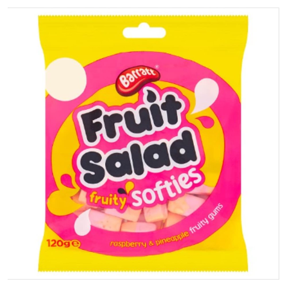 Barratt Fruit Salad Softies 120g x 12 Packs | Fruity Chewy Sweets | Iconic Retro Flavours | Perfect for Sharing, Lunchboxes & Snacking | Halal-Friendly