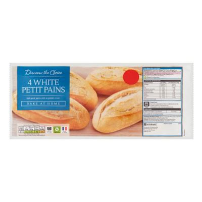Discover the Choice 4 White Petit Pains 4x75g | Bake at Home French Bread Rolls | Soft Inside, Crispy Crust | Freshly Baked Taste | Case of 1