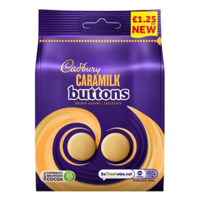 dbury Caramilk Buttons Chocolate Bag 90g x Case of 10