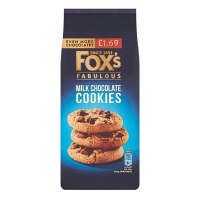 Foxs Fabulous Milk Chocolate Cookies 180g x 8 | Chunky Chocolate Chip Cookies for Sharing & Snacking