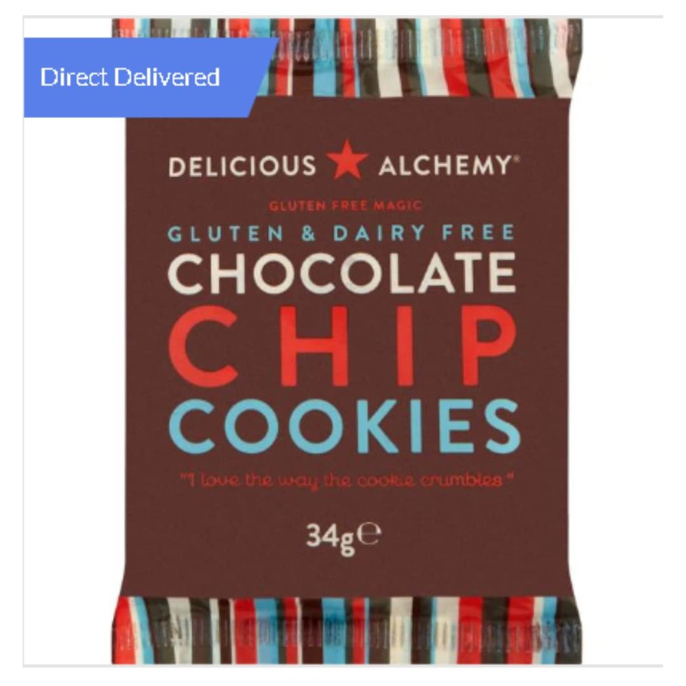 Delicious Alchemy Gluten Free Choc Chip Cookies 2's x Case of 1