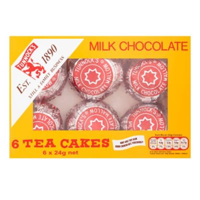 Tunnock's Milk Chocolate Tea Cakes 6 x 24g x Case of 12