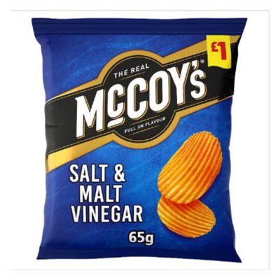 McCoy's Salt & Malt Vinegar Sharing Crisps 65g, x Case of 20