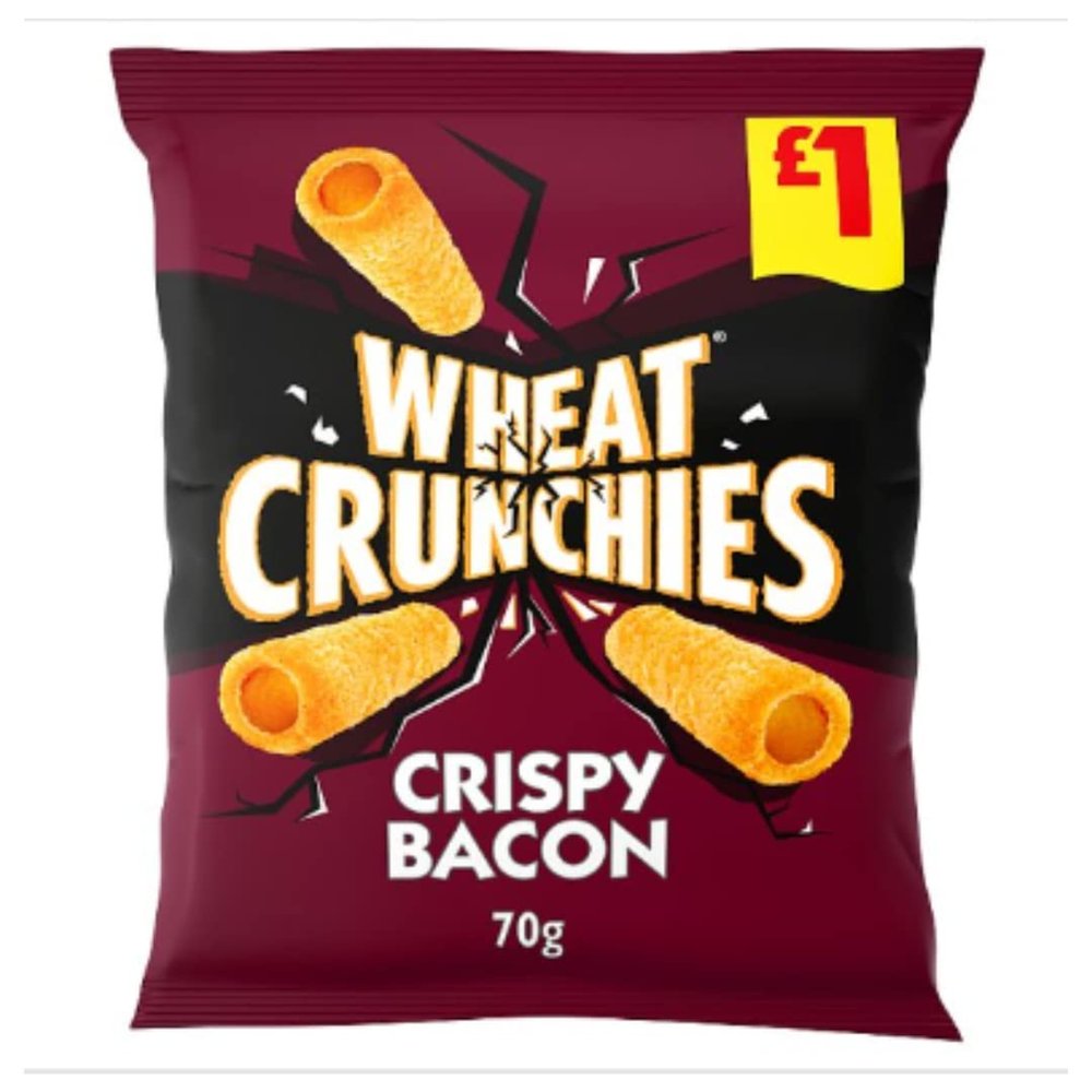 Wheat Crunchies Bacon Crisps 70g, x Case of 16