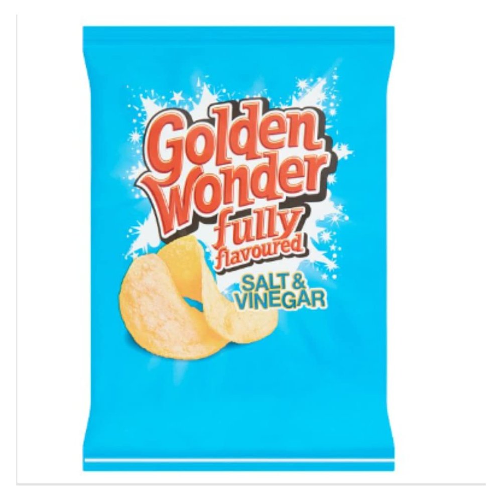 Golden Wonder Fully Flavoured Salt & Vinegar 32.5g x Case of 32