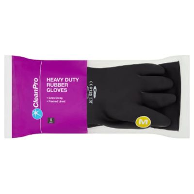 London Grocery CleanPro Heavy Duty Rubber Gloves Medium 5 Pairs x Case of 1